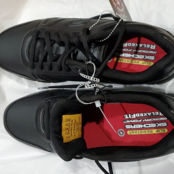 Skechers Men's black slip resistant work sneakers size 10.5‎ brand new - Picture 7 of 16